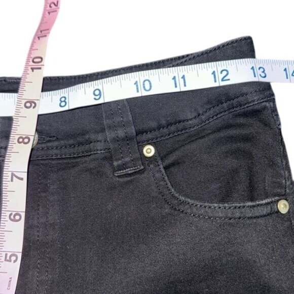 INC Black Straight Leg Crop Denim Jeans Size 2 Regular Fit Cotton Blend Womens - Picture 10 of 10